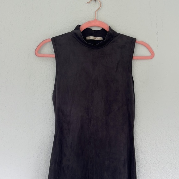 Black Faux Suede Maxi Dress Size XS - Picture 2 of 7